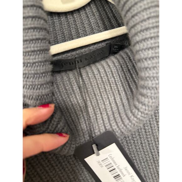 NWT! Jenni Kayne XS Oversized 100% Cashmere $695 Turtleneck Sweater Storm Gray - Picture 4 of 8
